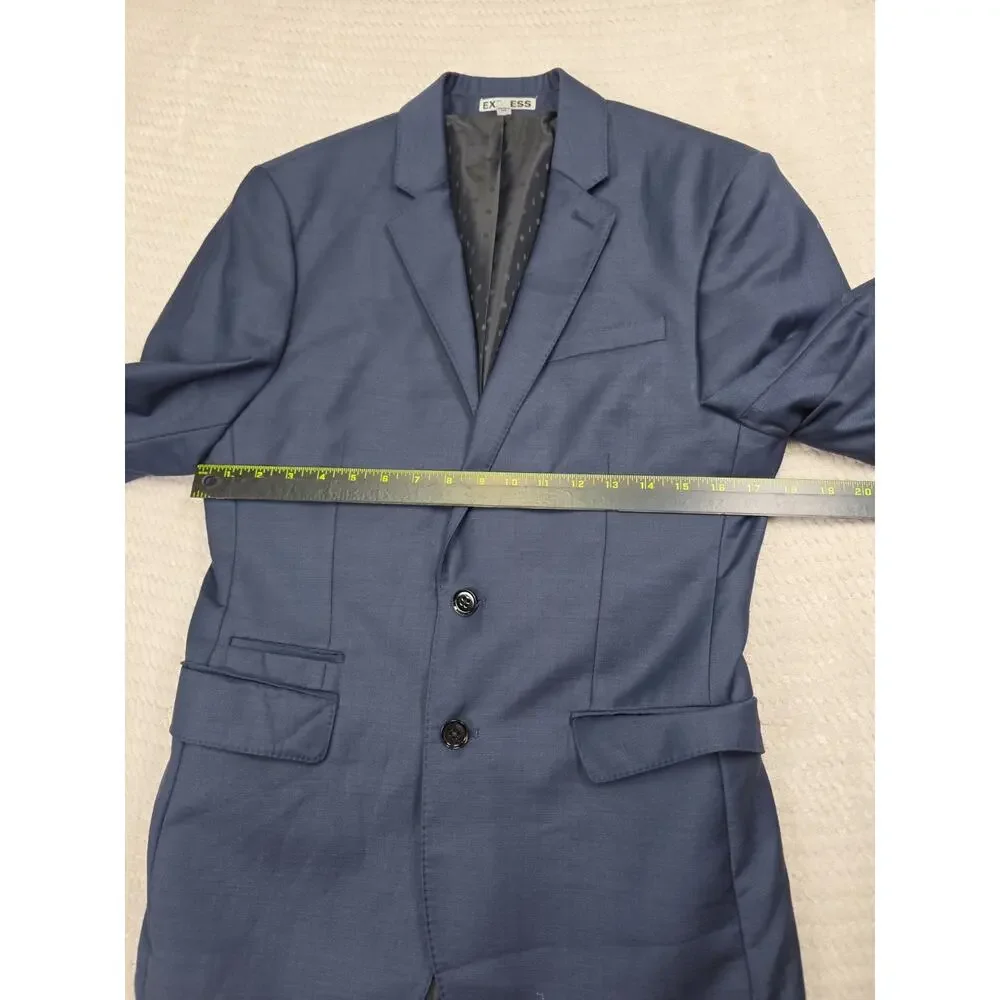 Express Suit Mens Blazer 36 Short Pants 29 X 32 Photographer Fitted Blue